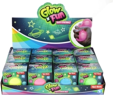 Pelota antiestrés Glow ’n’ Fun – pelota blandita luminosa para apretar