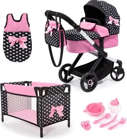 Bayer Design cochecito combinado para muñecas Xeo con cuna y accesorios