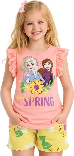 Conjunto de camiseta y pantalones cortos para niña Frozen – Talla: 104