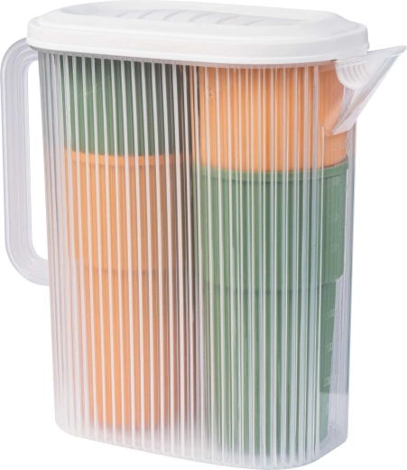 Juego de plástico: jarra de 3 l y 4 vasos – verde/naranja