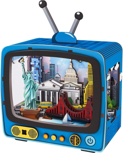 2Kids Toys rompecabezas 3D de madera retro TV New York