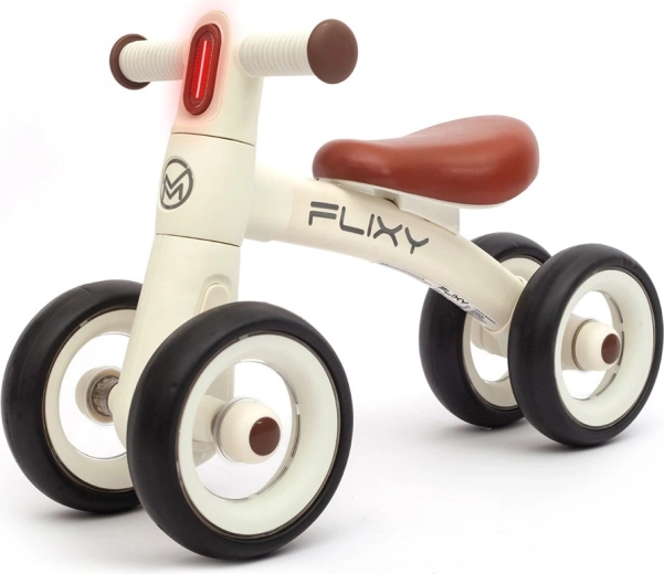 Bicicleta de equilibrio infantil con luz LED Milly Mally FLIXY – color crema