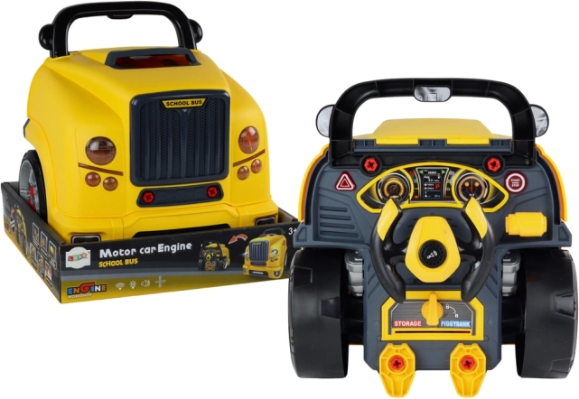 Autobús de montaje para niños – autobús taller amarillo con motor desmontable