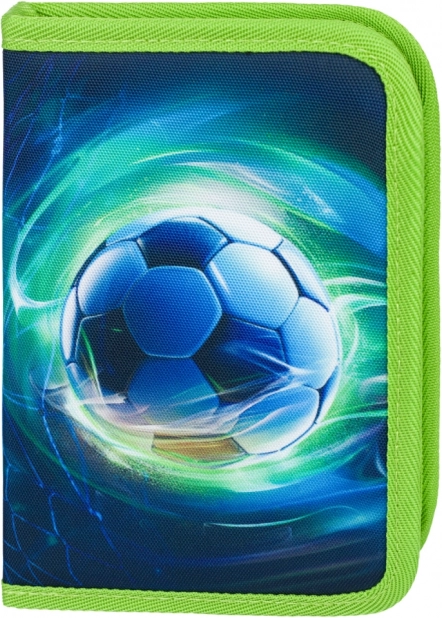 Estuche escolar de una sola planta con motivo de fútbol