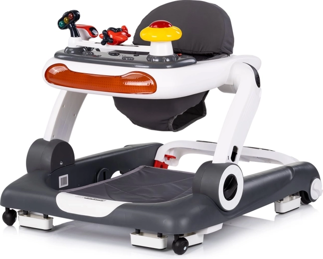 Andador infantil interactivo 4 en 1 CHIPOLINO Little Explorer, gris