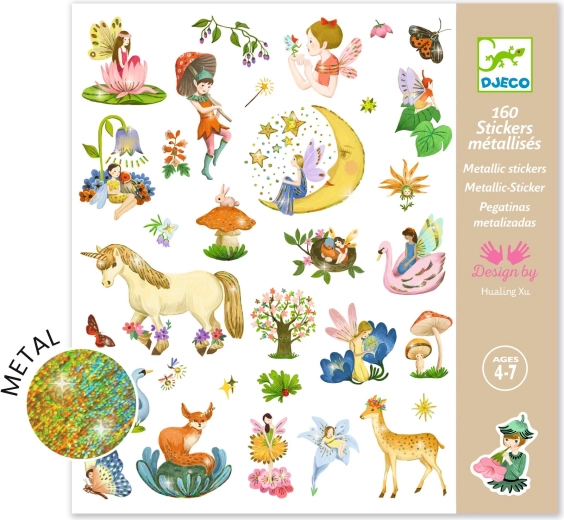 Pegatinas metálicas DJECO Hadas y unicornios