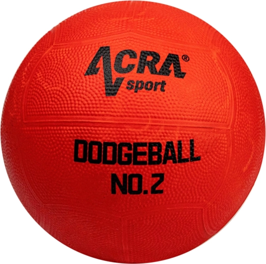 Balón de goma para balón prisionero Acra Rubber Dodgeball rojo, tamaño 2