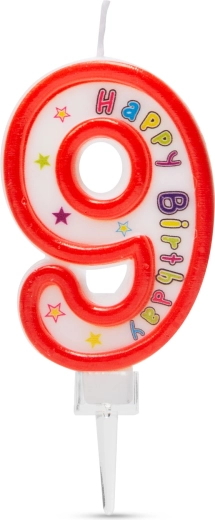 Vela para tarta con forma del número 9