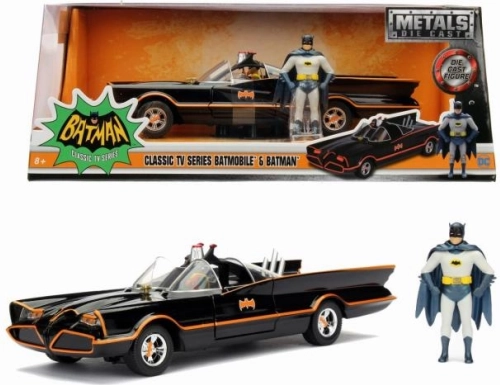 Batmóvil 1966 modelo clásico 1:24 con figura de Batman