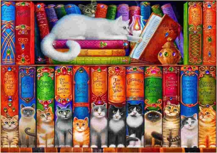 Puzzle Biblioteca de gatos 1000 piezas BLUEBIRD