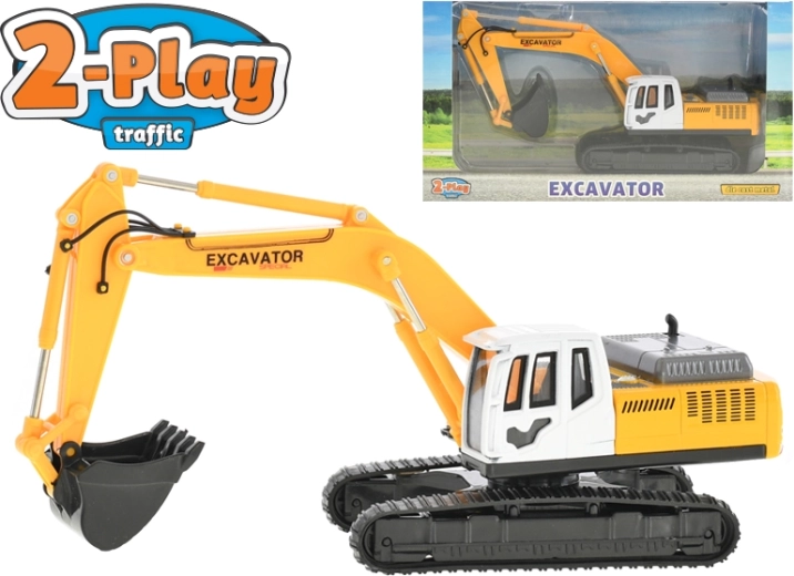 2-Play excavadora metálica 22 cm de fricción (rueda libre)