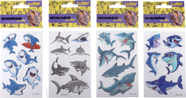 Calcomanías de tatuaje con tiburones 17,5 × 8,5 cm