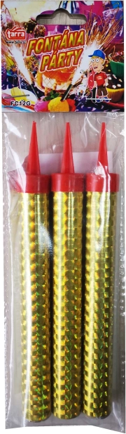 Fuentes de fiesta doradas 12 cm, 3 uds
