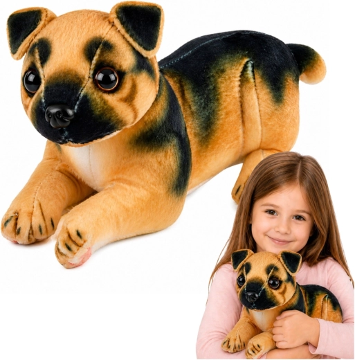 Pastor alemán de peluche 25 cm – perrito realista para abrazar
