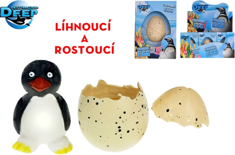 Pingüino que eclosiona en huevo – crece en agua, 6 cm