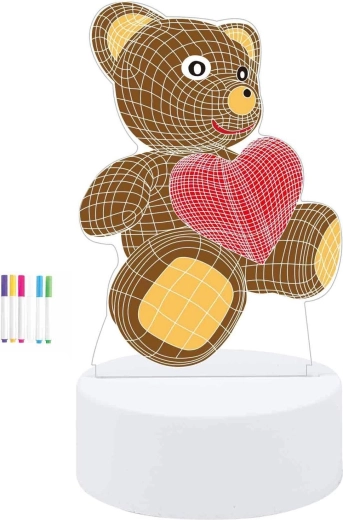Lámpara de dibujo con oso, 19 cm