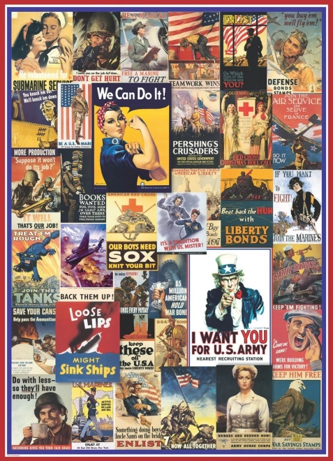EUROGRAPHICS puzzle de 1000 piezas - Pósteres de la 1.ª y 2.ª guerra mundial