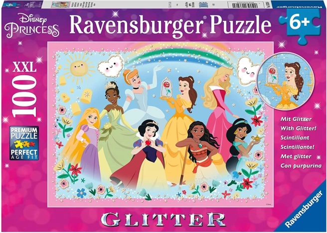 RAVENSBURGER puzzle con purpurina DISNEY princesas xxl 100 piezas