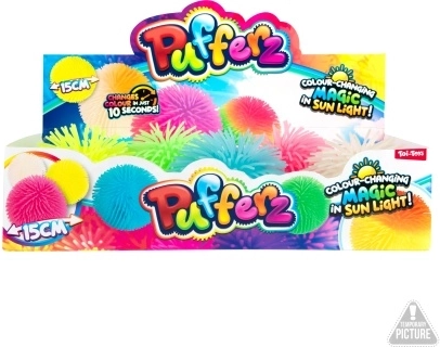 Pelota con cambio de color de 12 cm, de goma con púas