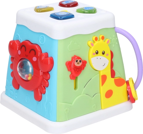 Cubo interactivo con efectos de luz y sonido