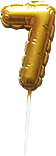 Vela para tarta número 7 dorada con pincho 6 cm