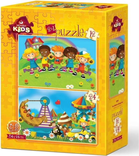 Puzle Los niños se divierten 12 y 24 piezas