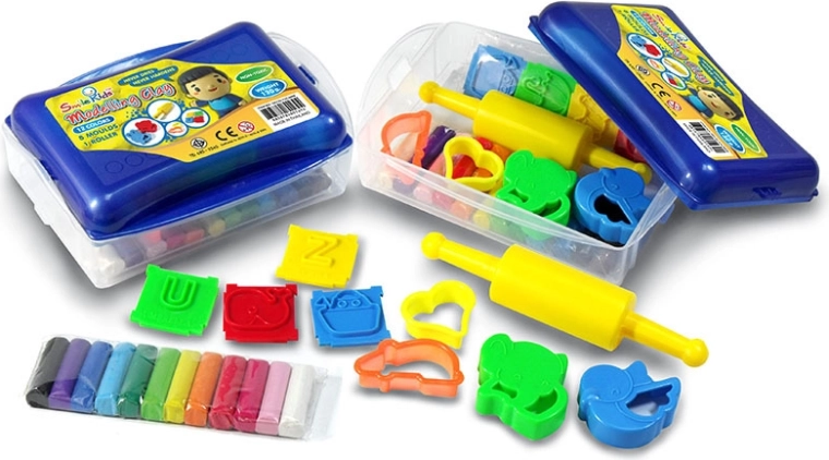 Plastilina creativa de 12 colores con accesorios en caja