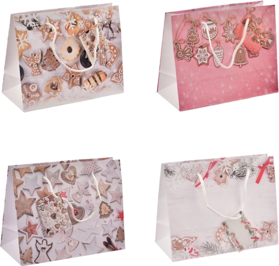 Bolsa de regalo con motivo navideño de caramelos 23 × 10 × 18 cm, mix de 4 motivos