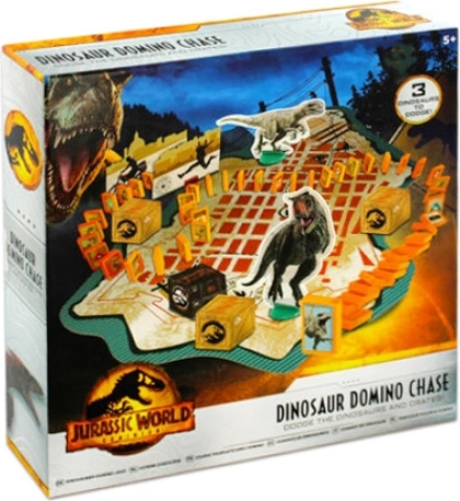 Jurassic World Dominion: persecución de dominó de dinosaurios – juego familiar