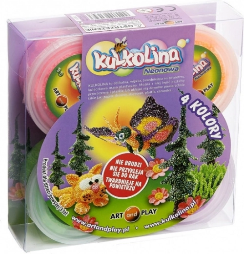 Plastilina de bolitas neón – 4 colores