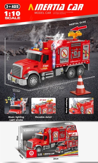 Camión de bomberos interactivo con luz, sonido y humo