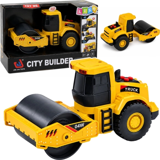 Rodillo de carretera de construcción con luces y sonidos 16 cm (1:32) - 1 pieza