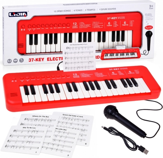 Teclado electrónico infantil con 37 teclas y micrófono