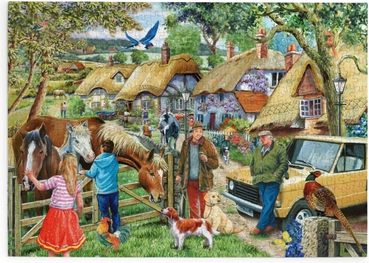House of Puzzles Caballos y perros de caza – puzzle de 500 piezas grandes