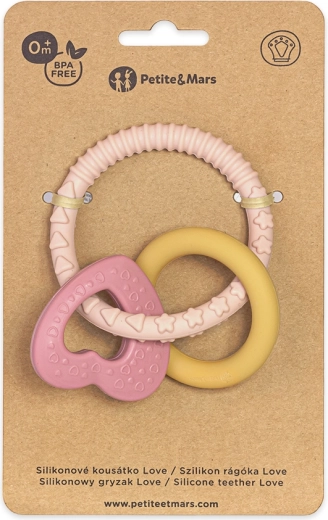 PETITE&MARS mordedor de silicona Love cute pink 0m+