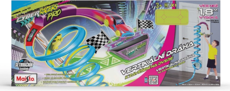 Maisto Cyber Racers pista de carreras vertical para puerta con cochecito