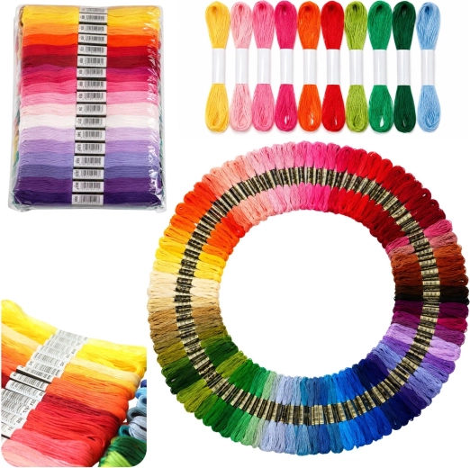 Set de hilos de bordar de algodón (mulina) 150 colores, 8 m