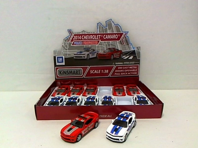 Cochecito metálico Chevrolet Camaro (policía / bomberos) 1:38 - 1 pieza
