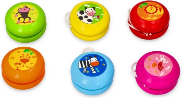 Yo-yo de madera con animales divertidos