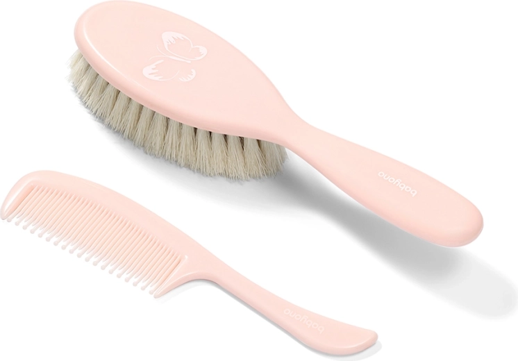 BabyOno cepillo y peine para el cabello de bebés – súper suave, rosa claro