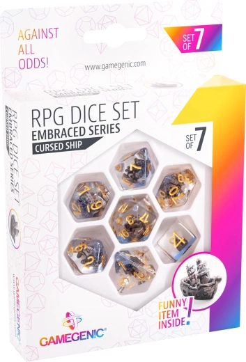 Dados RPG poliédricos Gamegenic Embraced Series Cursed Ship – set de 7 piezas