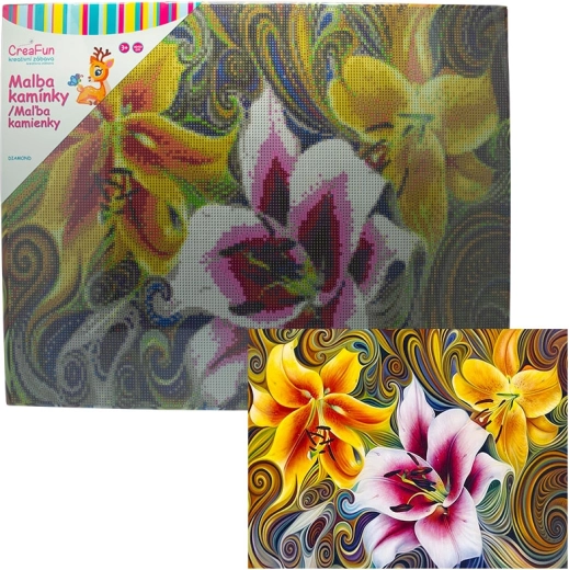 Pintura de diamantes – flores 40 × 50 cm