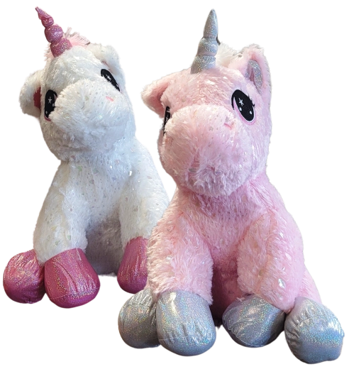 Unicornio de peluche sentado 30 cm – 2 colores