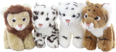 Tigrecito de peluche y crías de león 33 cm