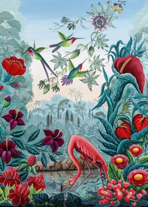 Puzzle jardín exótico: Paraíso de aves 1000 piezas