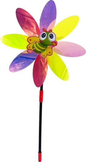 Molinillo de viento flor con abeja 48 cm
