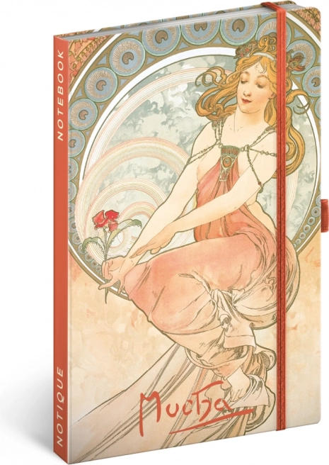 Cuaderno NOTIQUE Alfons Mucha – Pintura, rayado 13 × 21 cm