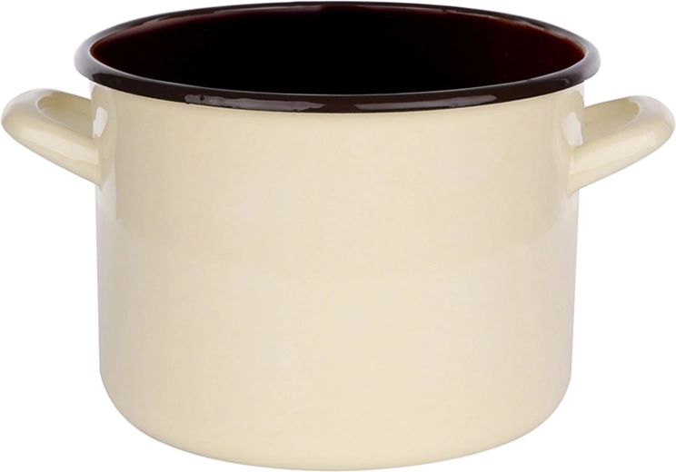 Olla esmaltada Silesia 5,8 l, 22 cm, crema con interior oscuro