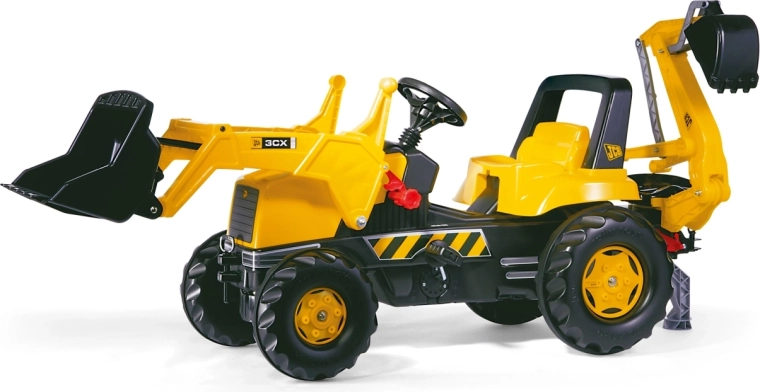 Tractor de pedales Rolly Toys Rolly Junior JCB con pala delantera y brazo excavador trasero