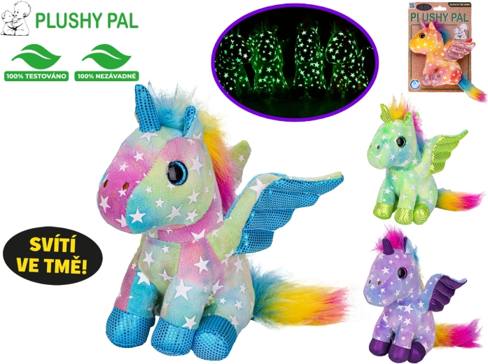 Unicornio de peluche Plushy Pal de 15 cm con alas luminosas